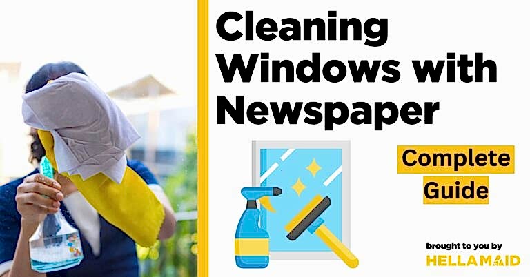 cleaning windows with newspaper